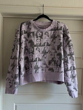 Oversized Taylor Swift Eras Tour Cropped Lavender Sweatshirt